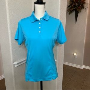FJ Foot Joy turquoise golf shirt
